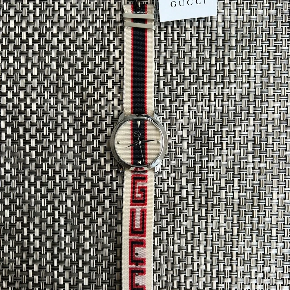 New “GUCCI” G-Timeless White/Red/Blue Dial Unisex Watch - Picture 6 of 8
